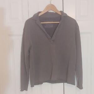 Frank & Eileen Patrick :Popover Henley Elephant Grey Shirt M